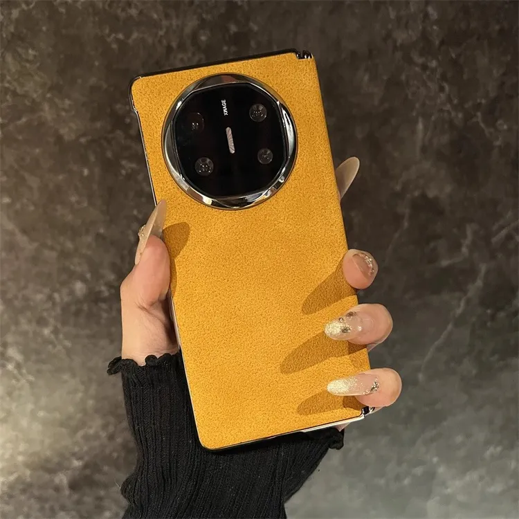 素皮月坑纹适用华为MateX6典藏版折叠屏手机壳MateX5磁吸中轴X3女