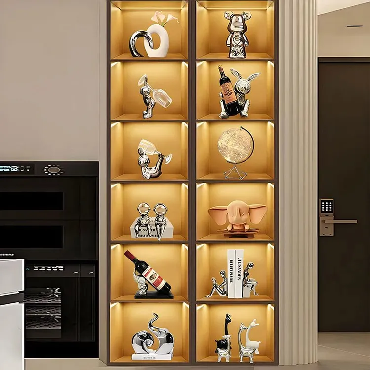 轻奢酒柜电视柜装饰品摆件客厅家居客厅大气上档次玻璃柜摆设