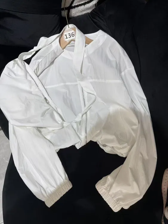 7599#韩系超好看防晒衣女夏季户外休闲轻薄透气抽绳防晒短款外套