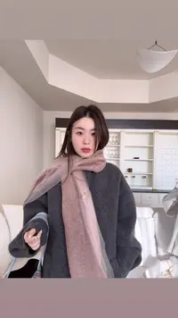 「ZDY」10345#Ins博主巨巨巨仙气奶橘拼接围巾