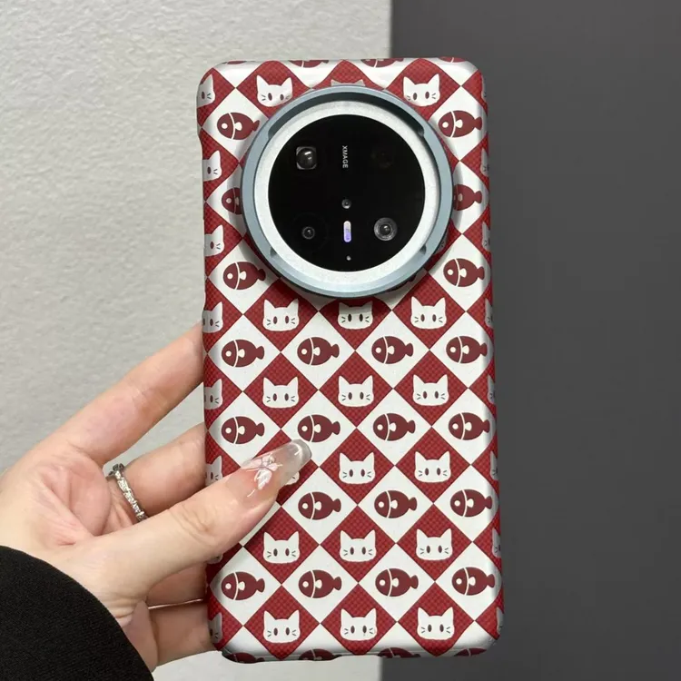 手机壳卡通猫多鱼磁吸适用华为Mate70pro壳mate60pro+新款菱格纹p
