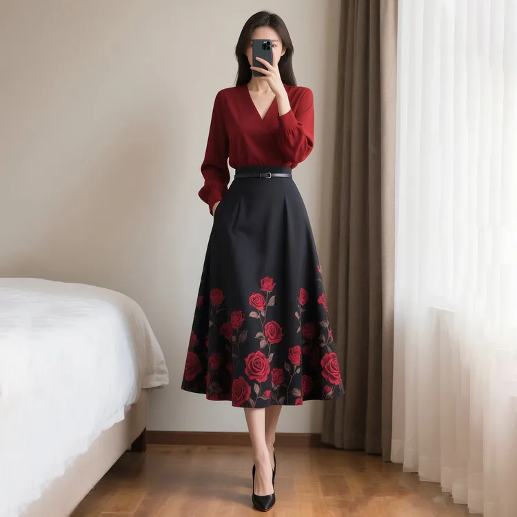 秋季新款女装时尚法式复古时尚知性优雅两件套装半身裙子女士洋气