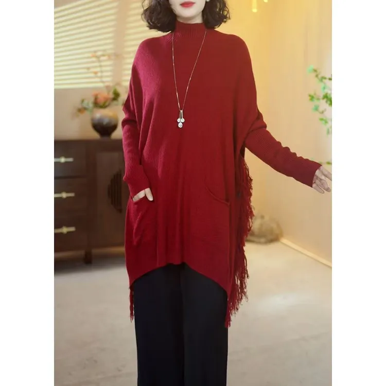 山羊绒上衣女装2025秋季新款网红时尚炸街妈妈洋气衣服中款羊毛衫
