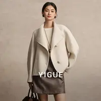 【亦谷】羊毛立领呢子外套女2025冬季新款保暖开衫上衣G5WAN449-1