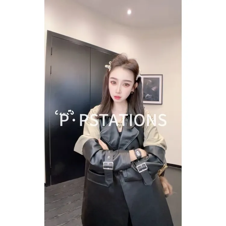 PP 2025 | 怜冬落雪 琥珀流光风真皮西服领风衣皮衣