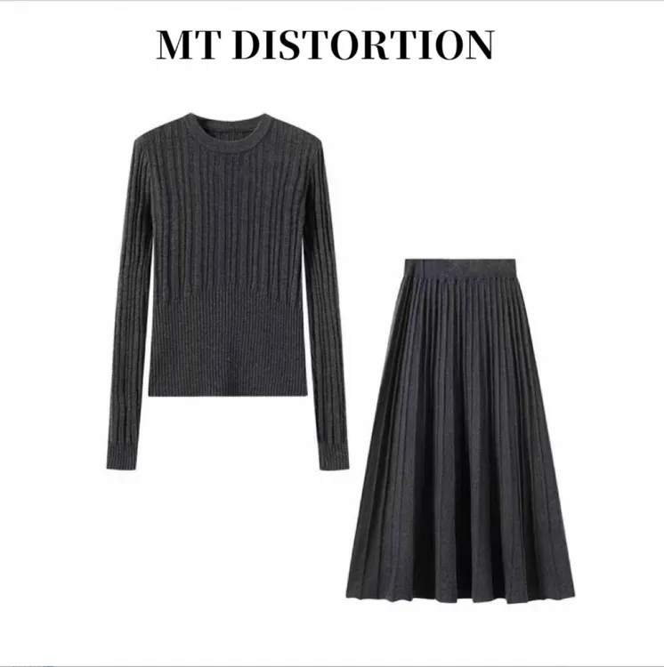 MT DISTORTION 秋冬季针织套装时尚套装女