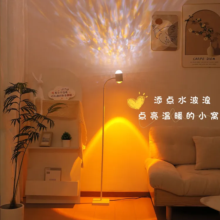 水波纹氛围灯网红双头日落灯落地灯客厅补光灯夕阳落日台灯水纹灯