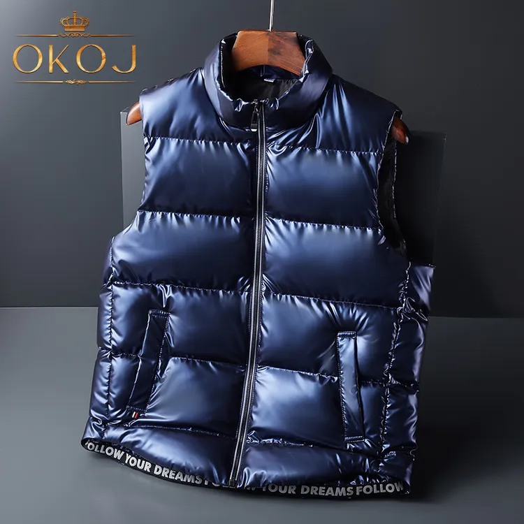 OKOJ亮面运动马甲男士秋冬季立领防风保暖棉马甲无袖坎肩马夹外套