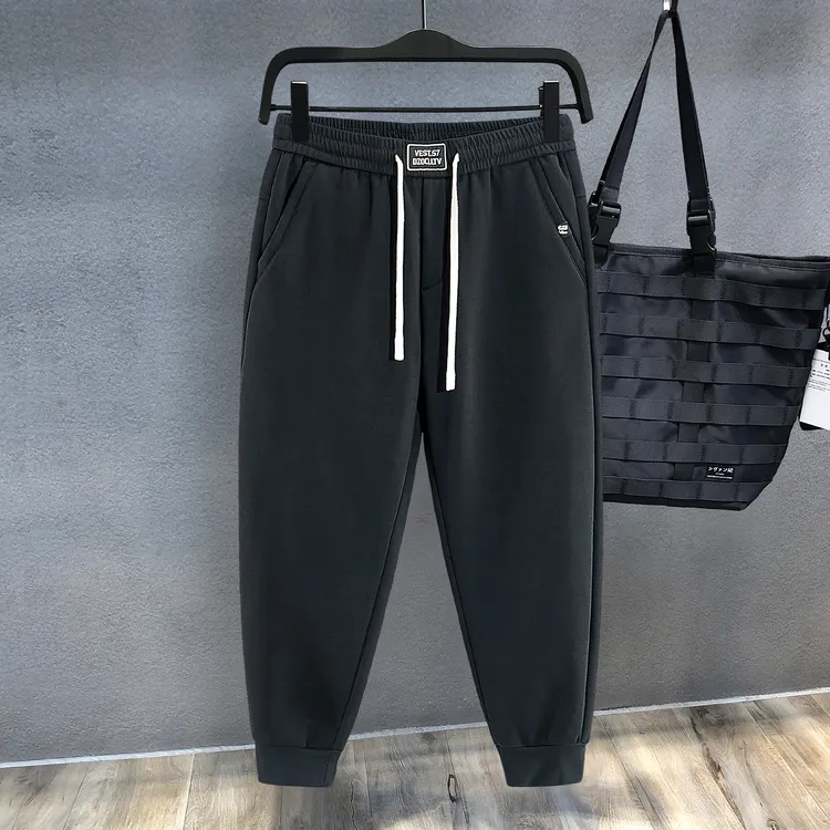 BQDK垂感高端软糯重磅潮牌运动裤男士休闲裤春秋宽松束脚卫裤新款