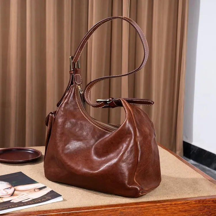 制道手工皮具重工百搭斜挎包单肩包12324