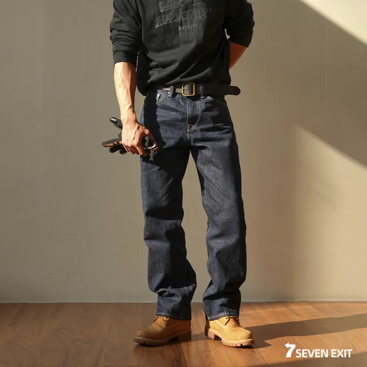 7SEVENEXIT【沉靛】18盎司高端红边赤耳丹宁原牛902版型直筒牛仔裤
