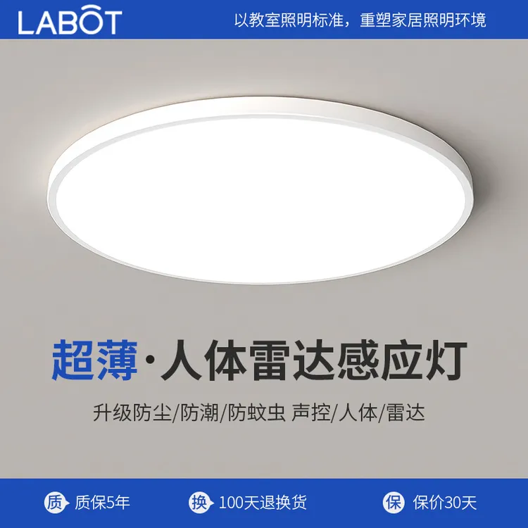 简约led人体感应灯过道家用声控光控物业楼道走廊雷达感应吸顶灯