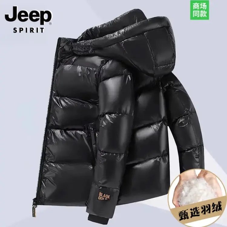 JEEPSPIRIT羽绒服黑金羽绒男女款冬季极寒保暖短款冬季外套时尚