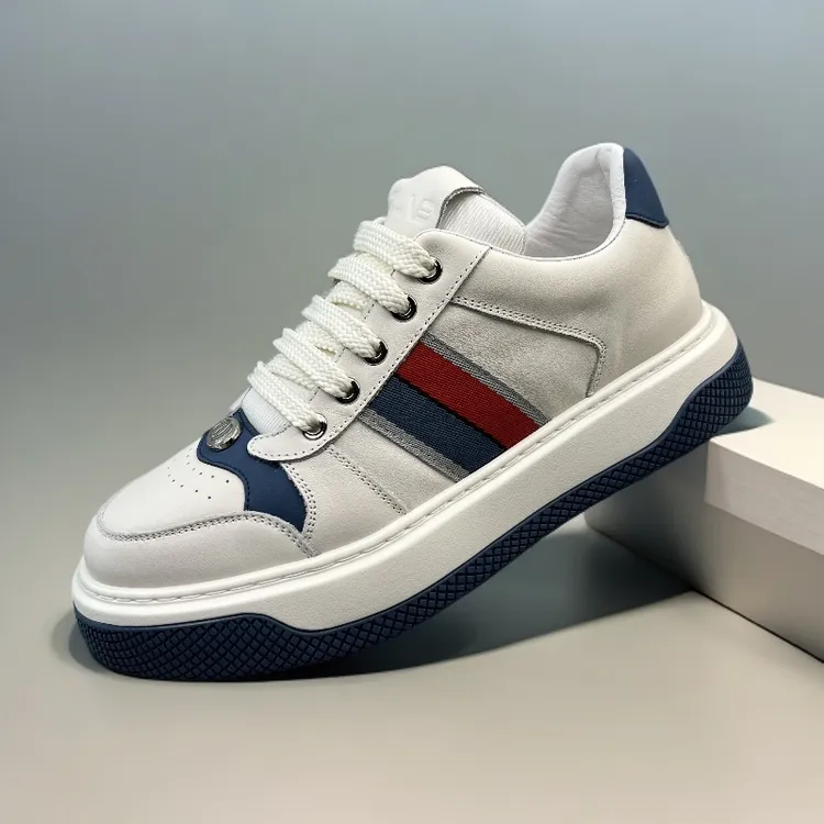 （头层牛皮）白蓝色秋季轻质休闲透气休闲皮鞋鞋子秋季潮鞋百搭2153