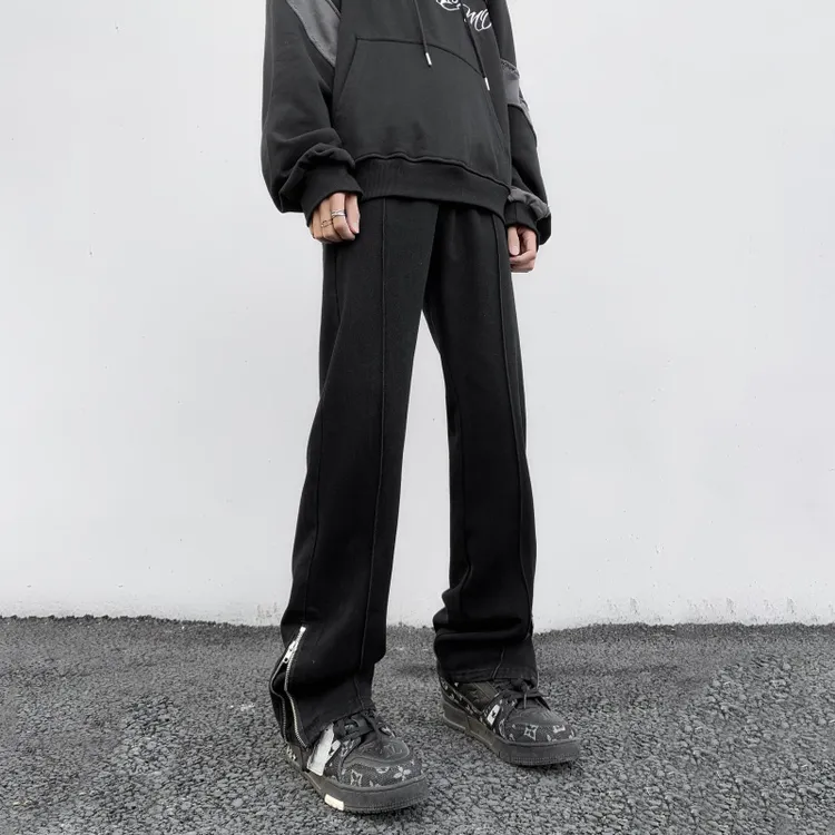 牛仔裤男时尚高街潮牌vibe直筒宽松休闲长裤百搭潮流复古设计感