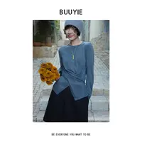 BUUYIE 25SS【月袖】时尚洋气设计小众感宽松百搭毛衣 250949