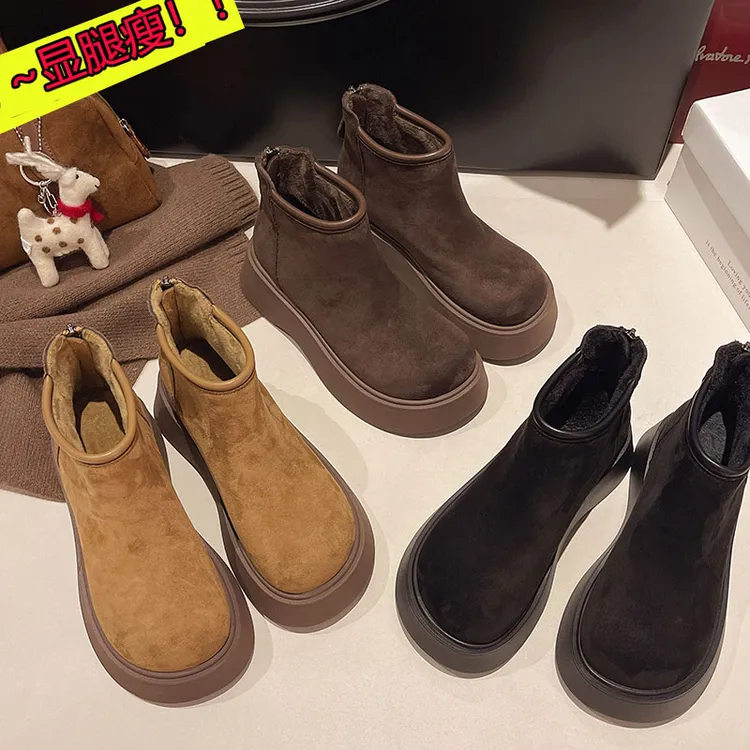 厚底勃肯短靴女2025年冬季新款复古平底小短靴爆款百搭时尚瘦瘦靴
