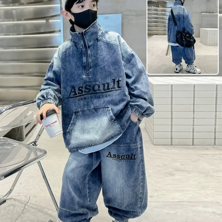 55506春秋新款男童休闲牛仔套装
