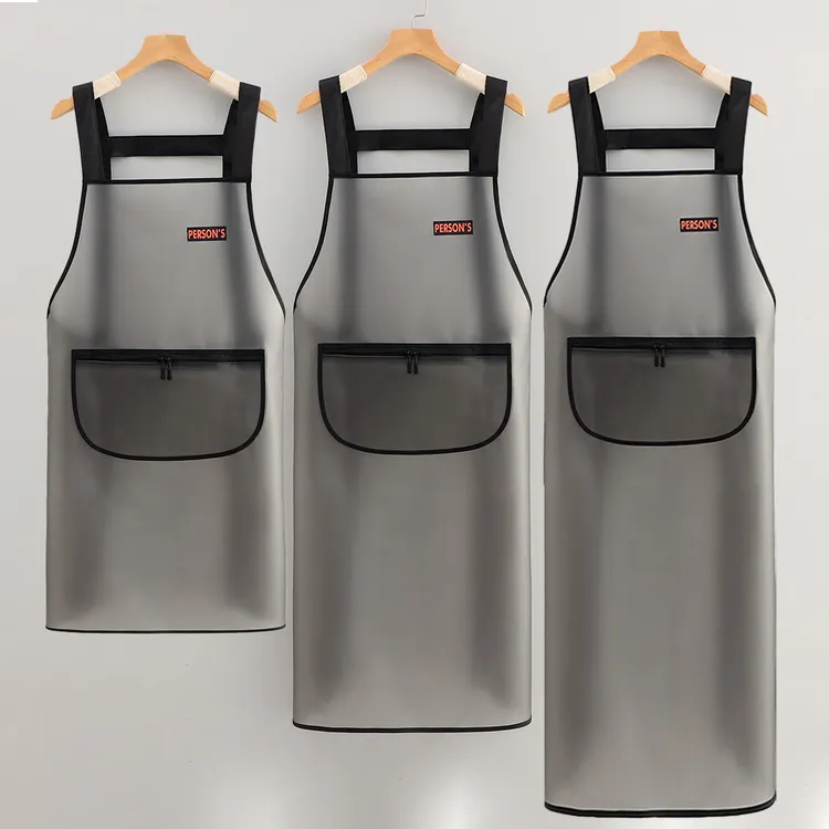 鑫玉洁TPU韩版时尚拉链兜工作服家用厨房防油污耐磨简约背带围裙