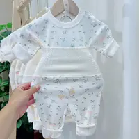 宝宝A类无骨分体套装秋冬6072婴幼儿睡衣高腰护肚秋衣秋裤家居服