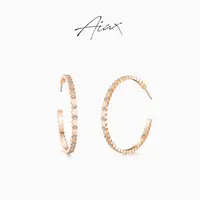 AIAX 镀K金 简约轻奢气质时尚百搭经典蜂巢圈圈耳环TSL1719