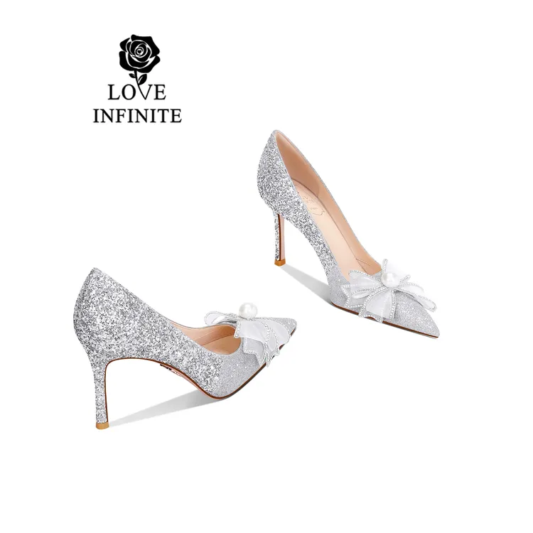 无限爱意2025爆款婚鞋纪念日礼物成人礼服鞋百搭细跟高跟鞋新娘鞋