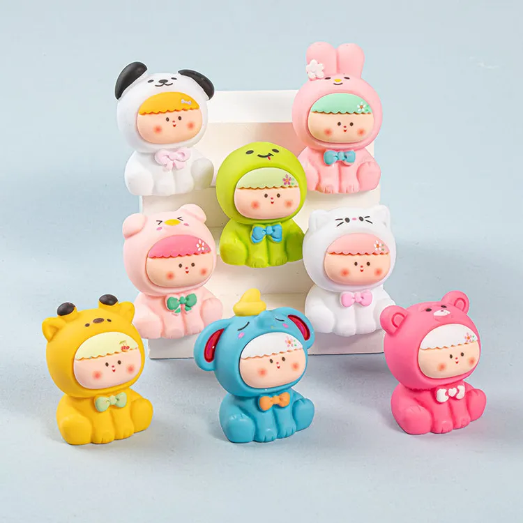 【直播拆】实色手感动物莉莉丝 diy饰品桌面手办手工模型自制挂件