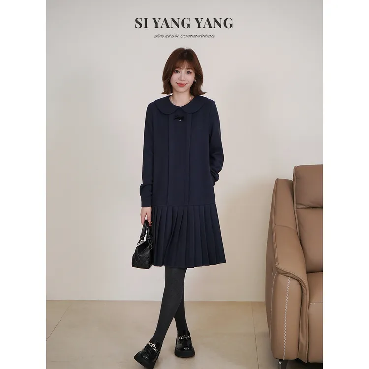 斯洋洋SIYANG冬季羊毛混纺柔软保暖减龄通勤连衣裙LYQ510A105SYY