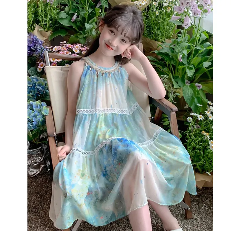 女童连衣裙夏季2025新款童装女孩波西米亚度假超好看儿童吊带裙子