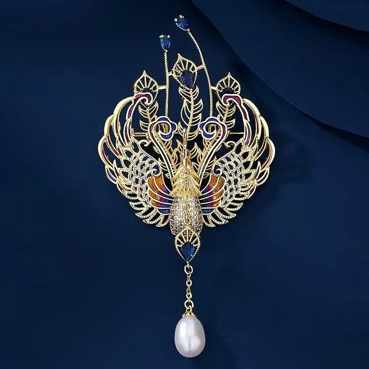 铜合金胸针 【凤凰于飞】重要场合贵宾级国风高档胸针 高贵吉祥