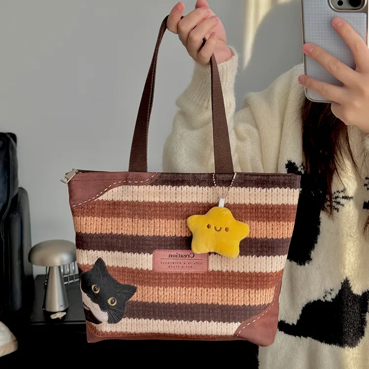 别叮一黑猫警长帆布包手提包妈咪包日系帆布包休闲百搭ins托特包