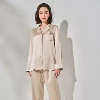 100%桑蚕丝重磅22姆米真丝睡衣长袖长裤套装简约高级感家居服HEB