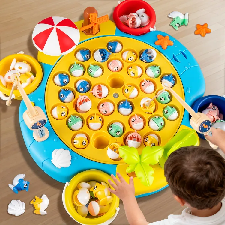 电动磁性钓鱼玩具儿童早教1一3岁半宝宝益智力开发女男孩节日礼物