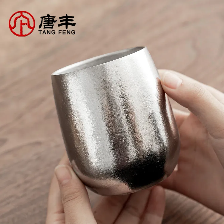 唐丰双层防烫纯钛鹅蛋水杯家用办公个人专用主人单杯茶杯泡茶杯