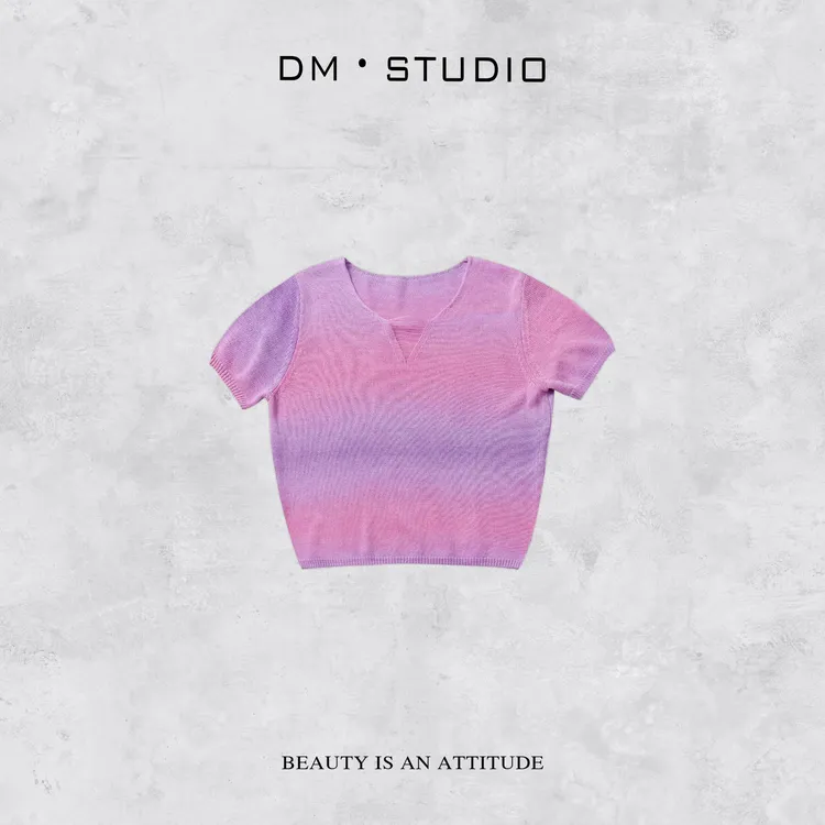 DEDM•STUDIO/百搭小众设计渐变和纸纱针织衫上衣2504ZZS/69021..