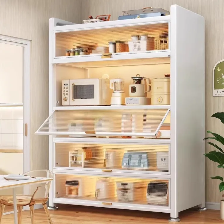 【大甩卖！！】厨房多功能橱柜落地微波炉餐边柜酒柜靠墙一体收纳柜子