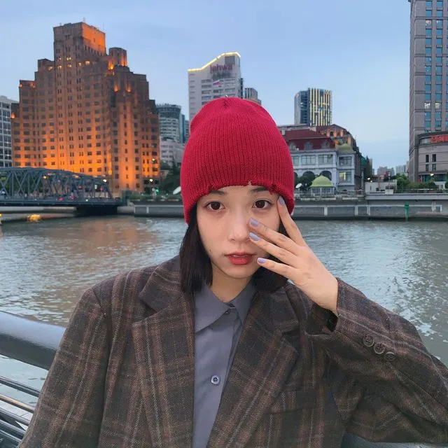 姚叔叔两种戴法！人手一顶秋冬百搭色显脸小割破针织毛线帽子