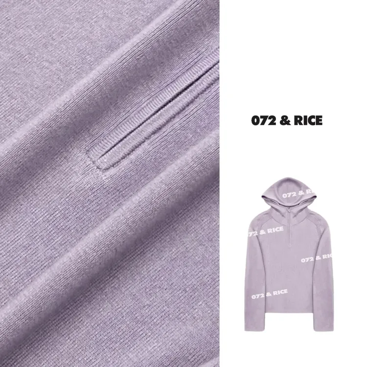 072 & RICE【薰衣草】绵羊毛 秋季休闲连帽长袖针织外套 31LE053