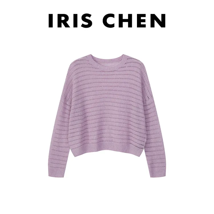 IRIS CHEN 轻氧罩衫 2025秋“蚕丝山羊绒”绵羊毛百搭针织衫25SY684