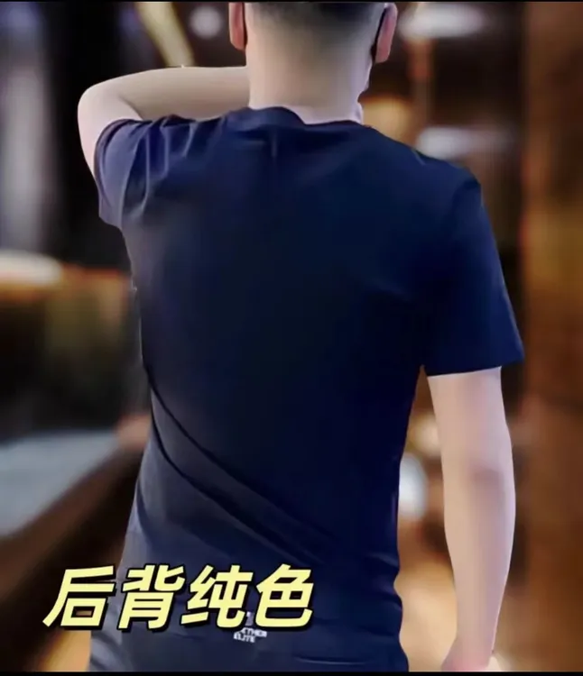 2025夏季新款时尚潮流男士百搭高品质弹力修身圆领短袖体恤男潮