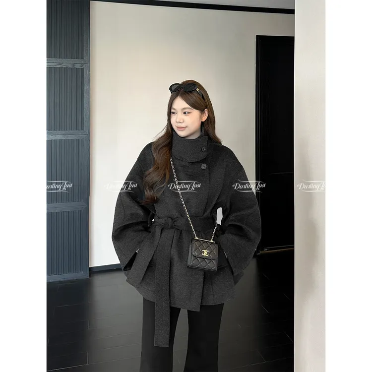 DarlingJust小野墩墩[柏林大衣]短款50羊毛廓形呢子大衣外套冬季