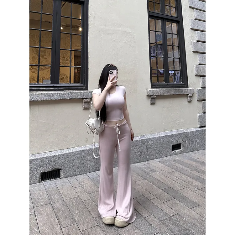 黑泽玄七“云柔舒展裤”夏季显瘦裸感修腿百搭松弛瑜伽不贴腿微喇裤