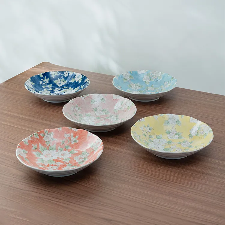 【五个装】美浓烧日本陶瓷大盘家用日式日本日本原装进口瓷器