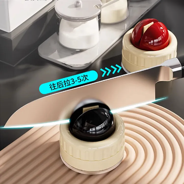 日本圆球吸盘式磨刀器家用厨房细磨快速磨菜刀石剪刀开刃工具神器