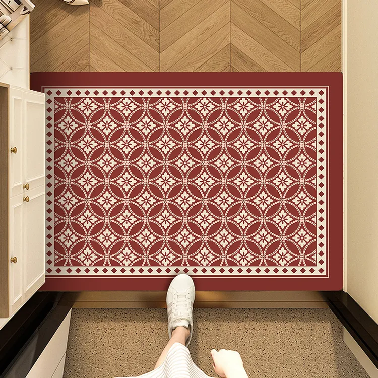 【全尺寸】铜钱花花图案地垫大别墅入户门防滑吸水满铺地毯