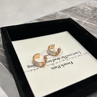 铜合金合成锆石耳饰 C形白色H耳环EH3700