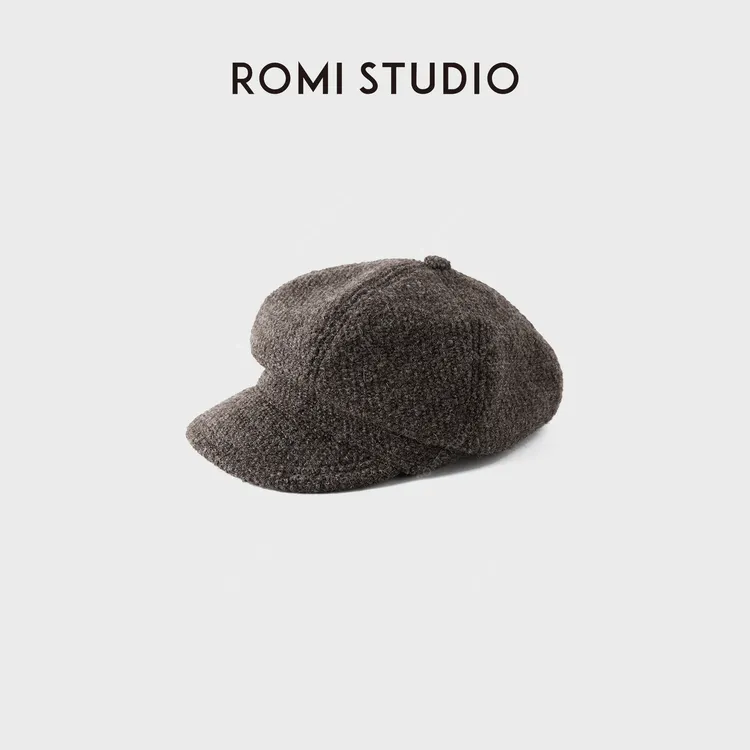 ROMI STUDIO“摩登新贵 ”圈圈羊毛挺括弹力八角帽贝帽RWCWP36355