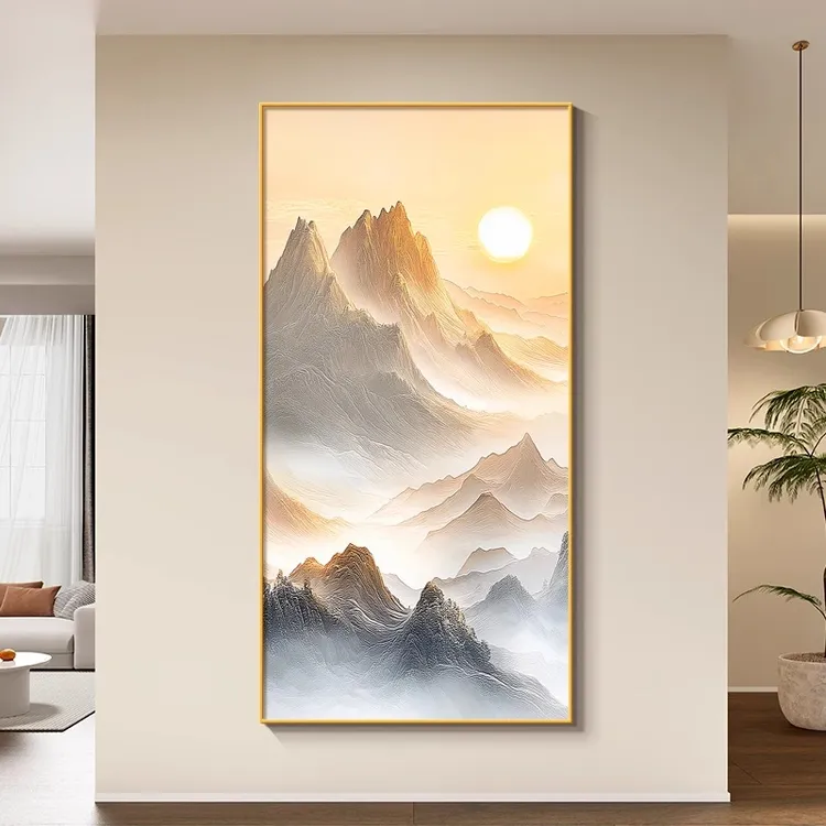 背有靠山入户门玄关装饰画现代简约走廊过道挂画玄关画