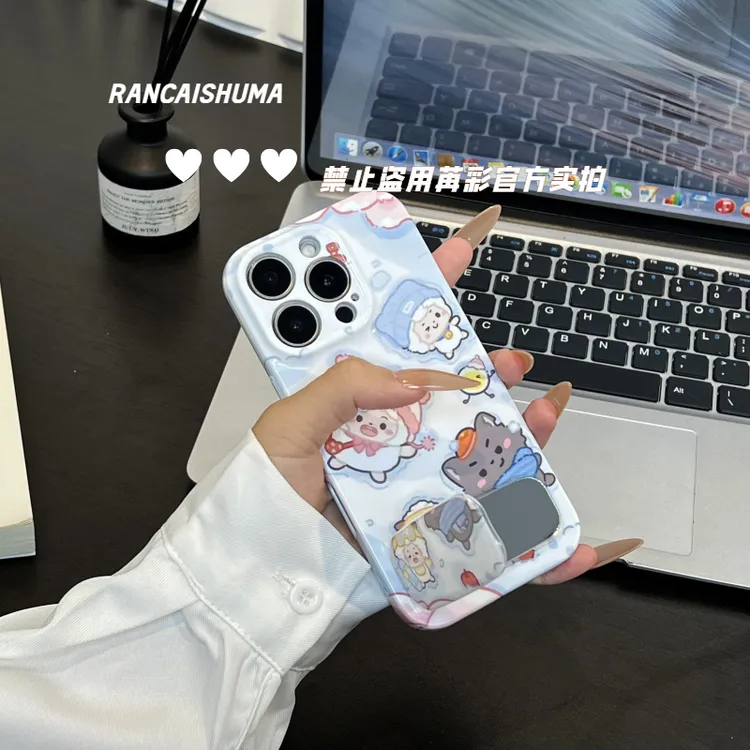 雪地懒羊羊适用苹果小米16151413华为p6050pro女生专用防摔手机壳