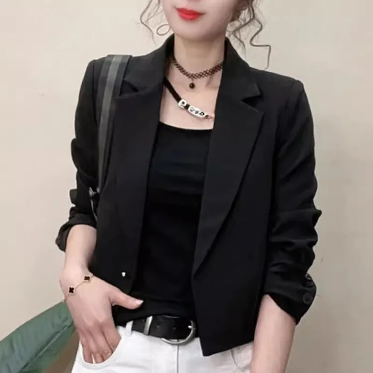 小西装外套女2025春季新款韩版时尚气质通勤百搭短款长袖女装上衣